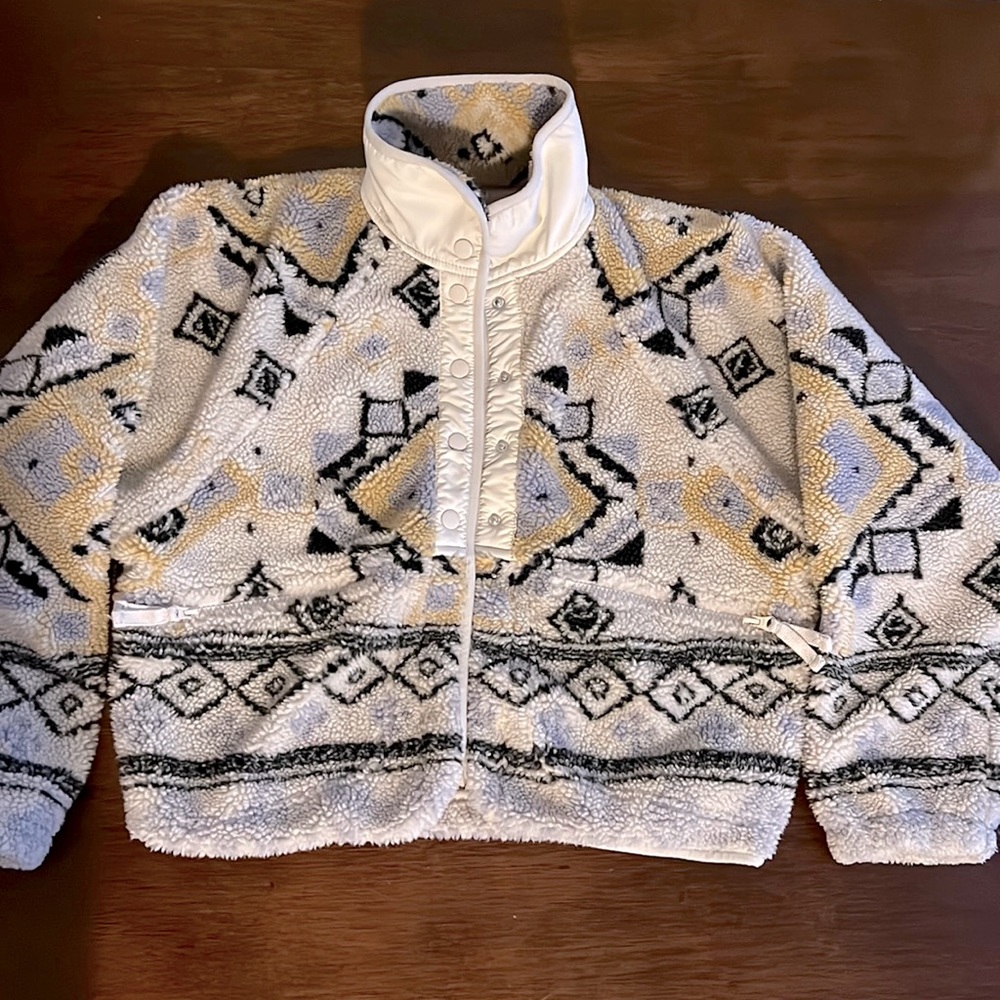 Free People Hit the Slopes Printed Fleece Jacket
